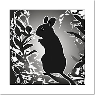 Chinchillas Shadow Silhouette Anime Style Collection No. 17 Posters and Art